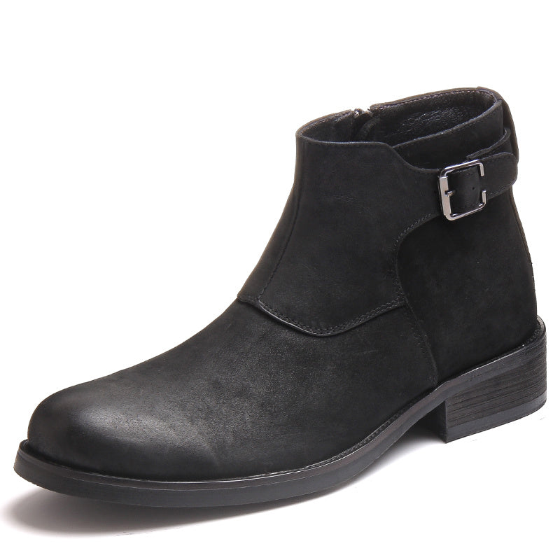 Botas Martin corte medio de cuero genuino para hombre