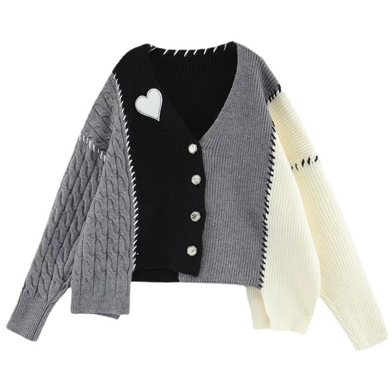 Loose And Lazy Style Irregular Heart Sweater Coat