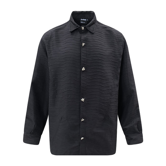 Fashionable Pleated Texture Loose Shirt Men