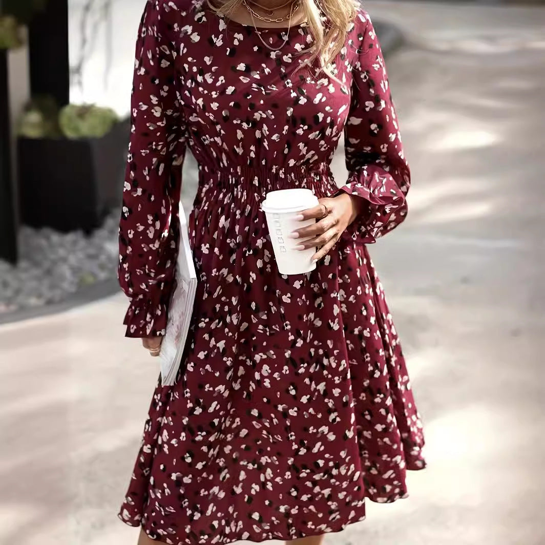 Women's Printed Long Sleeve Dress