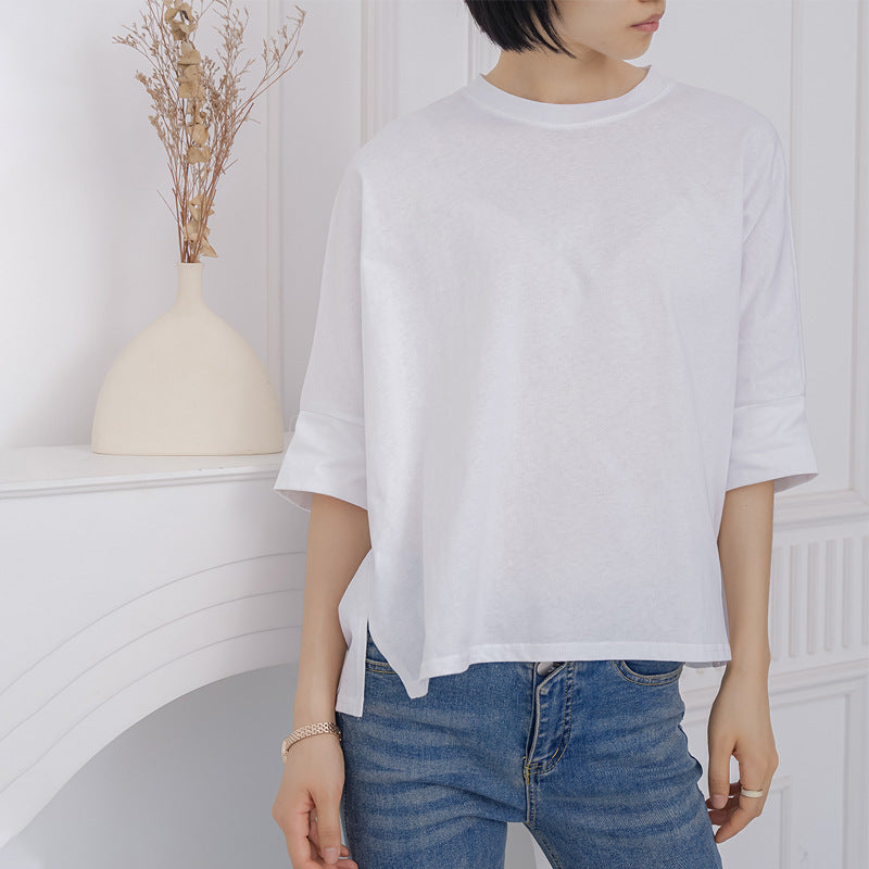 Loose-fitting Pure Cotton T-shirt Women's Large Version