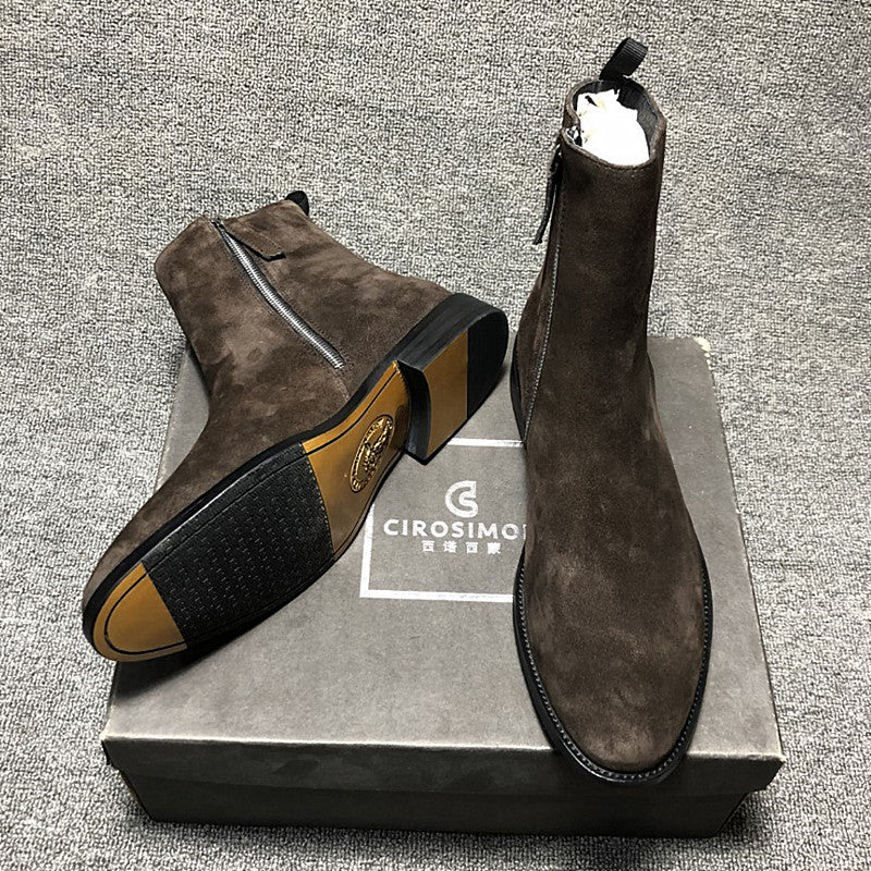 Botas cortas con cremallera superior para hombre