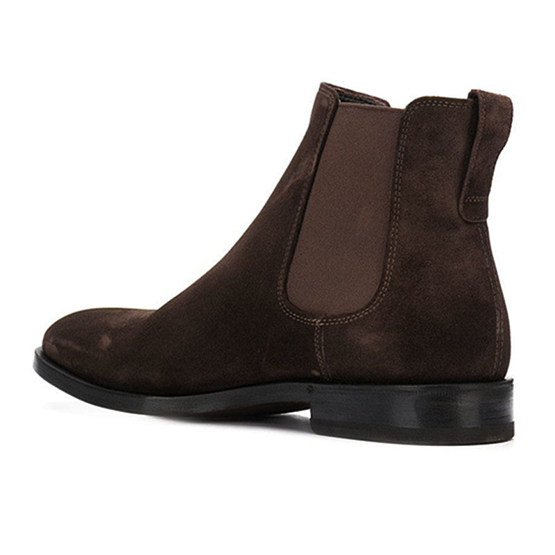 Botas cortas puntiagudas de cuero para hombre