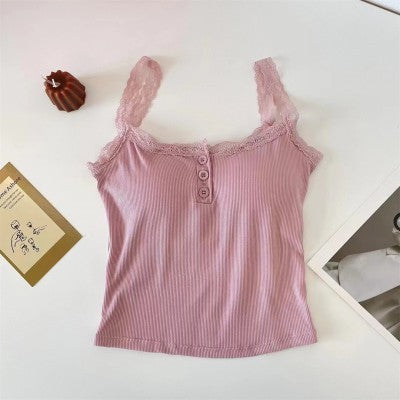 Women's Sweet Lace Solid Color Camisole