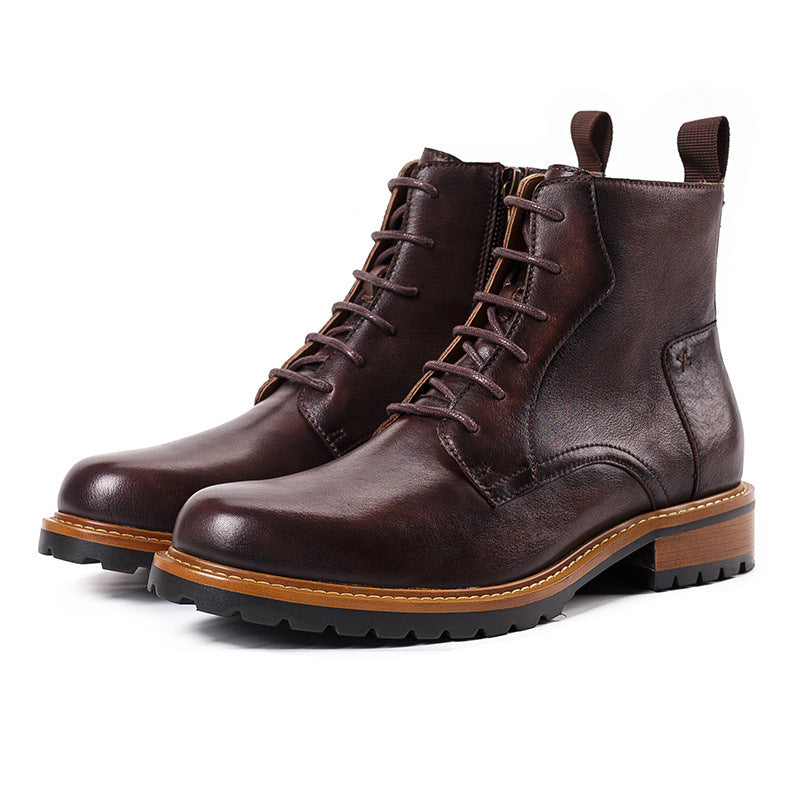 Botines altos Martin de otoño e invierno de cuero para hombre