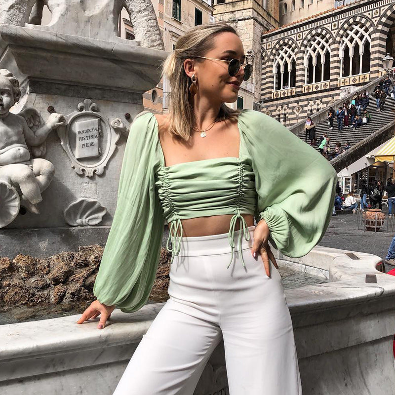 Crop Top verde matcha mujer