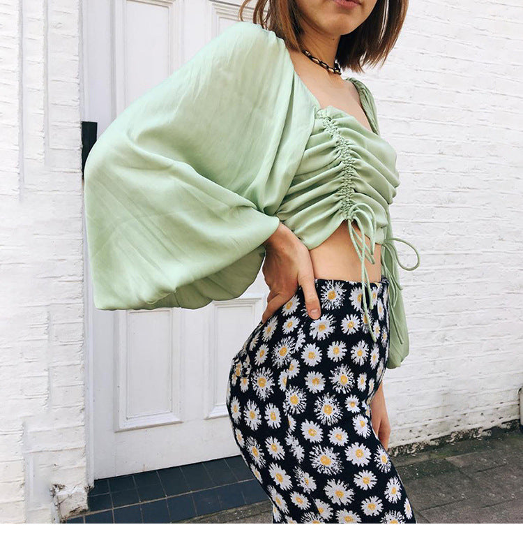 Crop Top verde matcha mujer