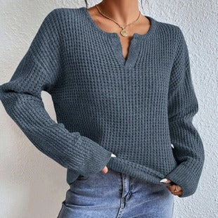 Spring Button Sweater Half Turtleneck Slim Fit Sexy Long Sleeve Women's Knitwear