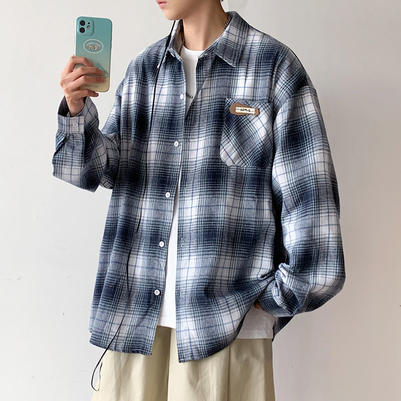 Camisa con cuadros manga larga para hombre