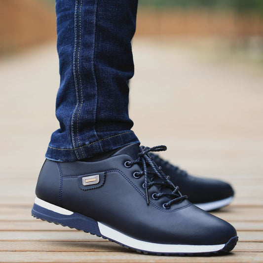 Zapatillas de cuero impermeables hombre