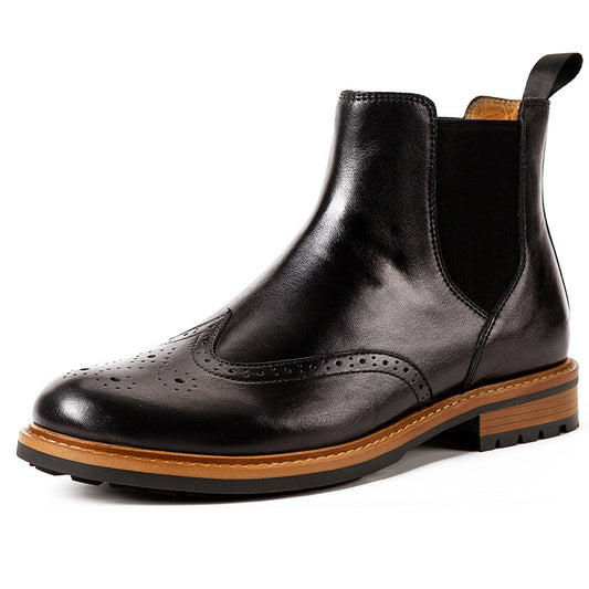 Botas retro británicas de cuero alta para hombre