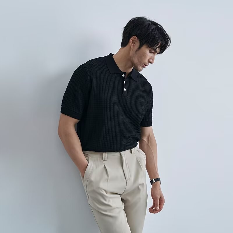 Polera polo de manga corta transpirable para hombre