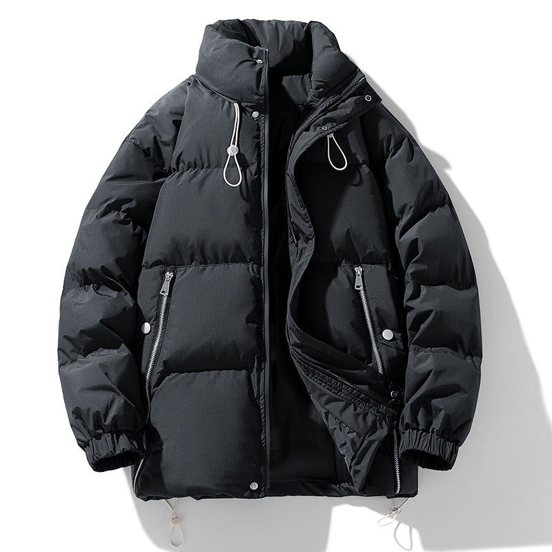 Parka acolchada de algodón gruesa con cuello alto para hombre