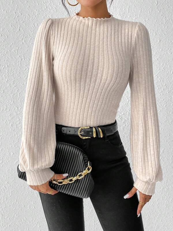 Women's French-style Long-sleeved Knitted Jumpsuit Top