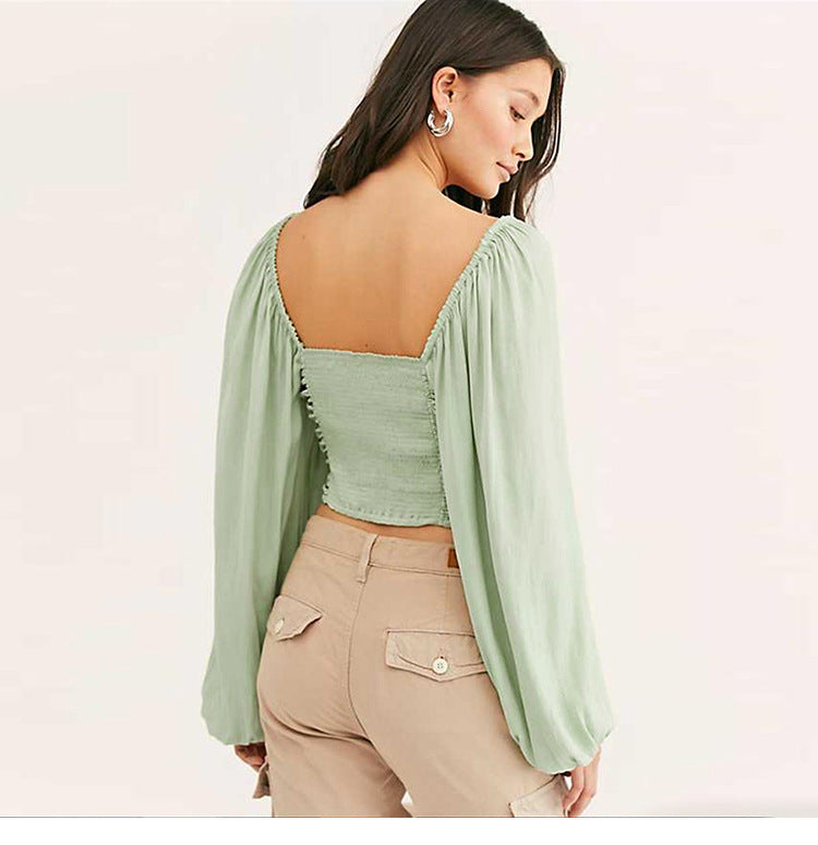 Crop Top verde matcha mujer