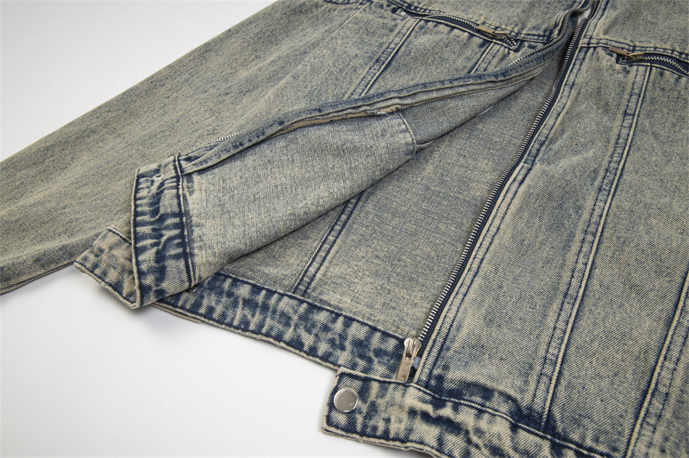 Fashion Short Denim Distressed Jacket Male