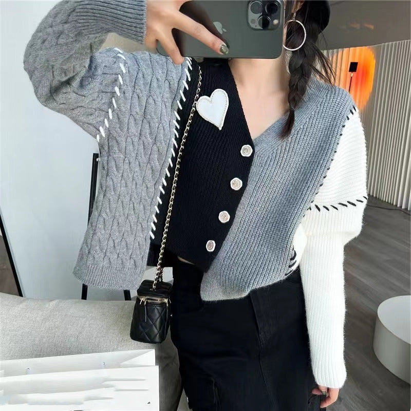 Loose And Lazy Style Irregular Heart Sweater Coat