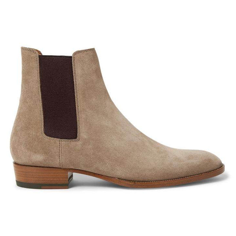 Botas Martin bajas de cuero nobuck con punta para hombre