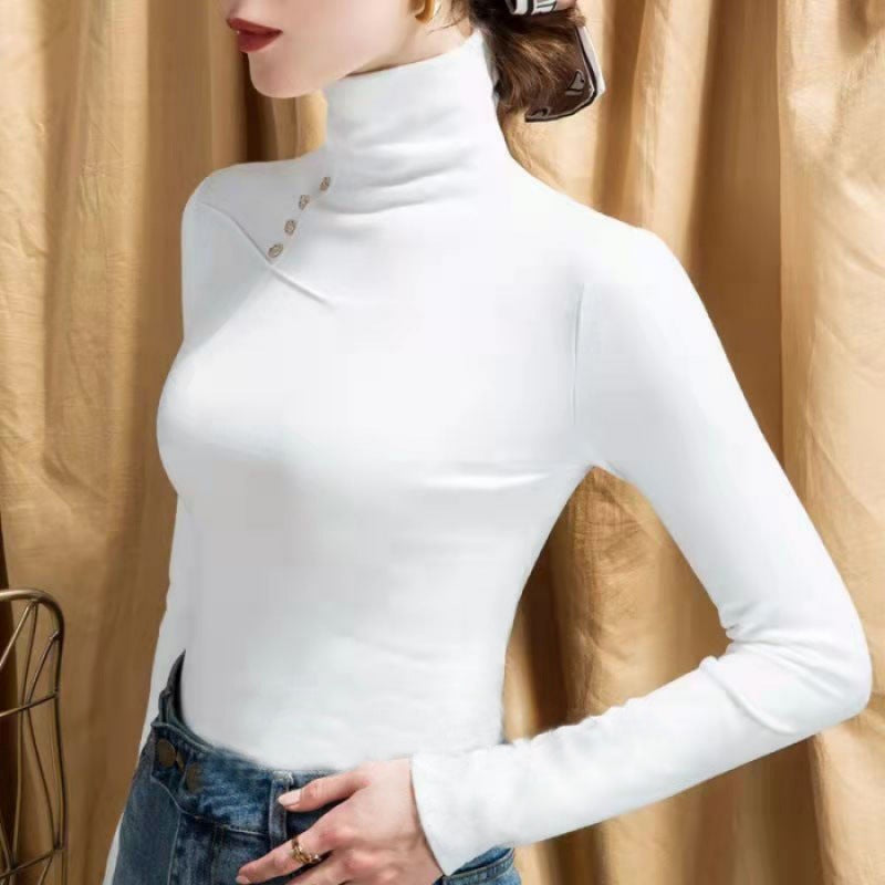 Double-sided Dralon Bottoming Shirt For Women High Neck Inner Wear