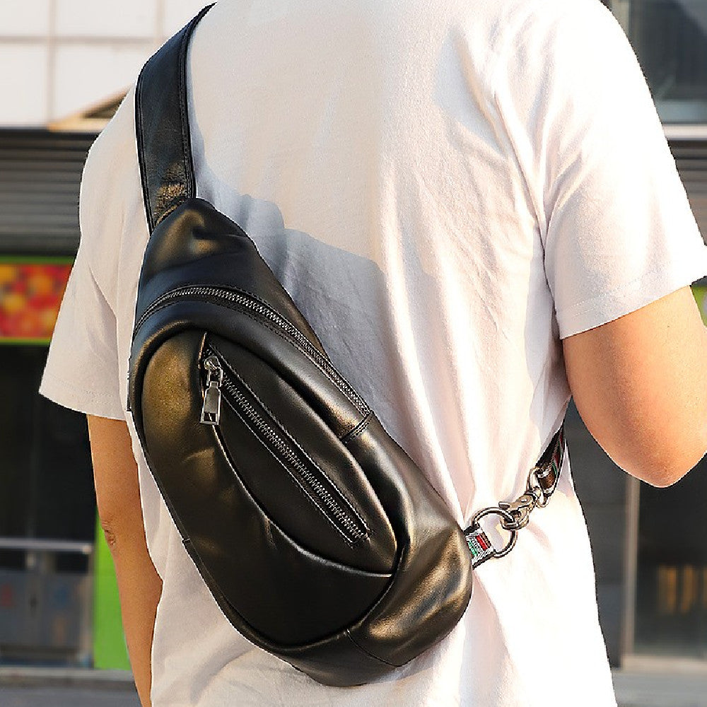 Bolso de pecho de cuero genuino para hombre