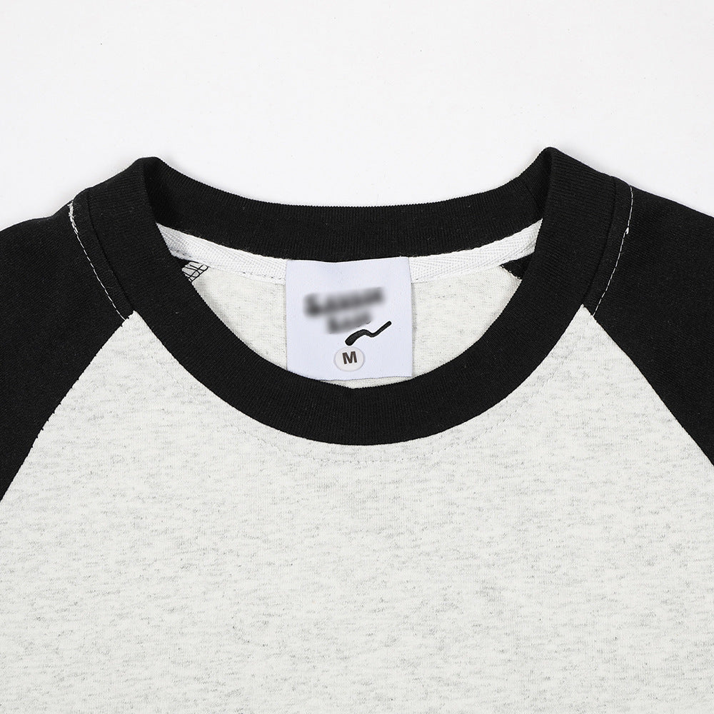 Contrast Color Raglan Long Sleeve Men's Sweater