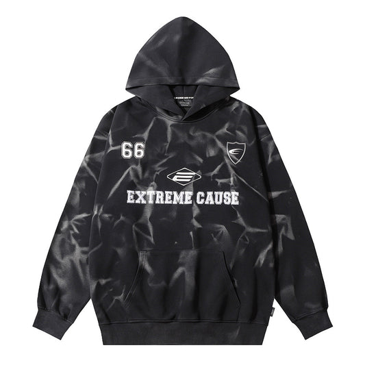 Printed Tie-dyed Hooded Sweater For Men