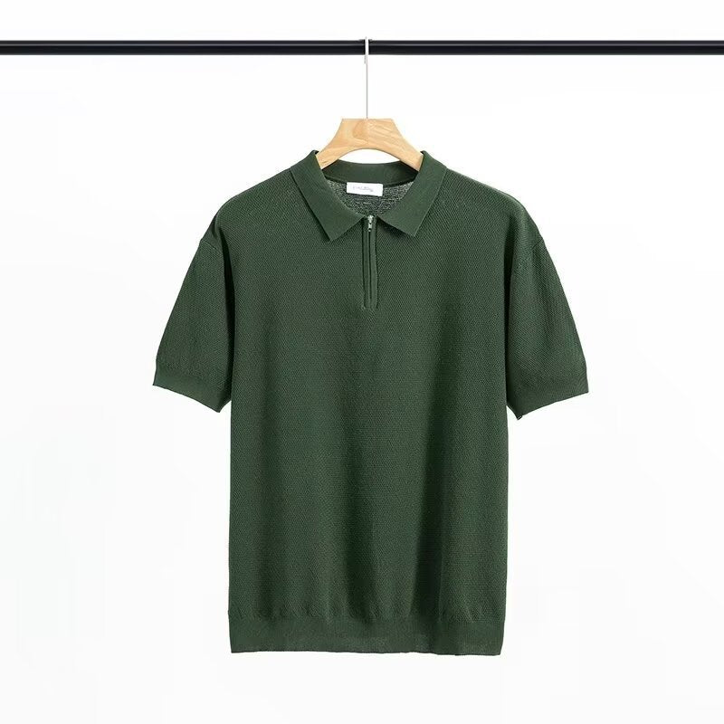 Men's Solid Color Casual Half Sleeve Bottoming Shirt