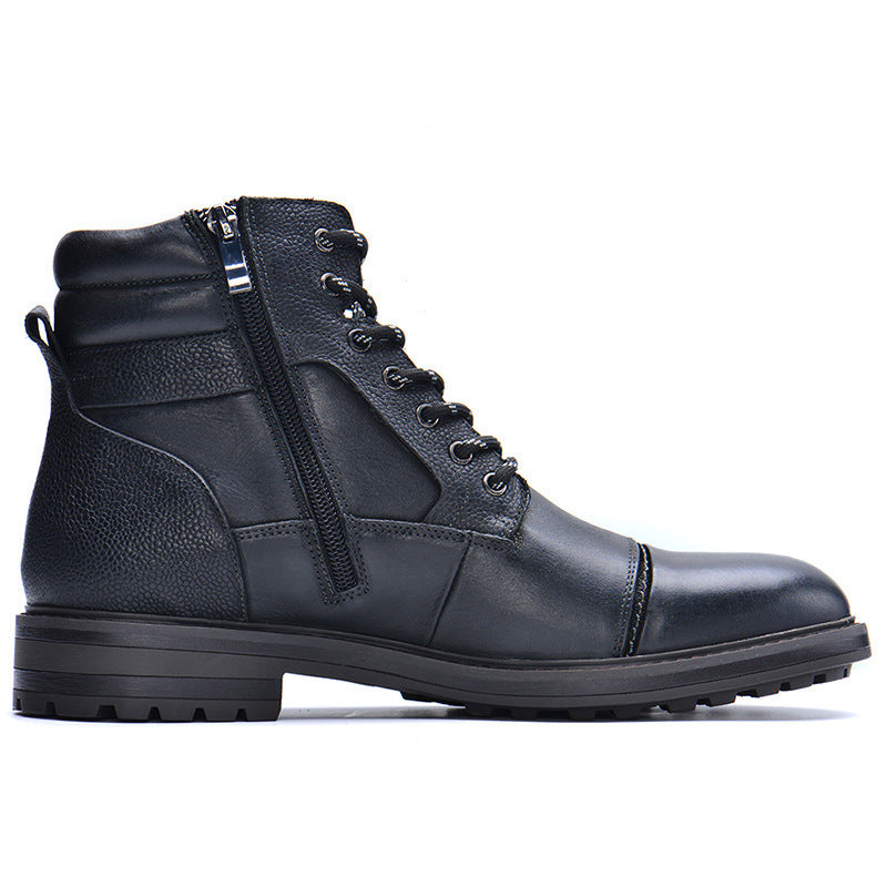 Botines capa superior de cuero simples de moda para hombres