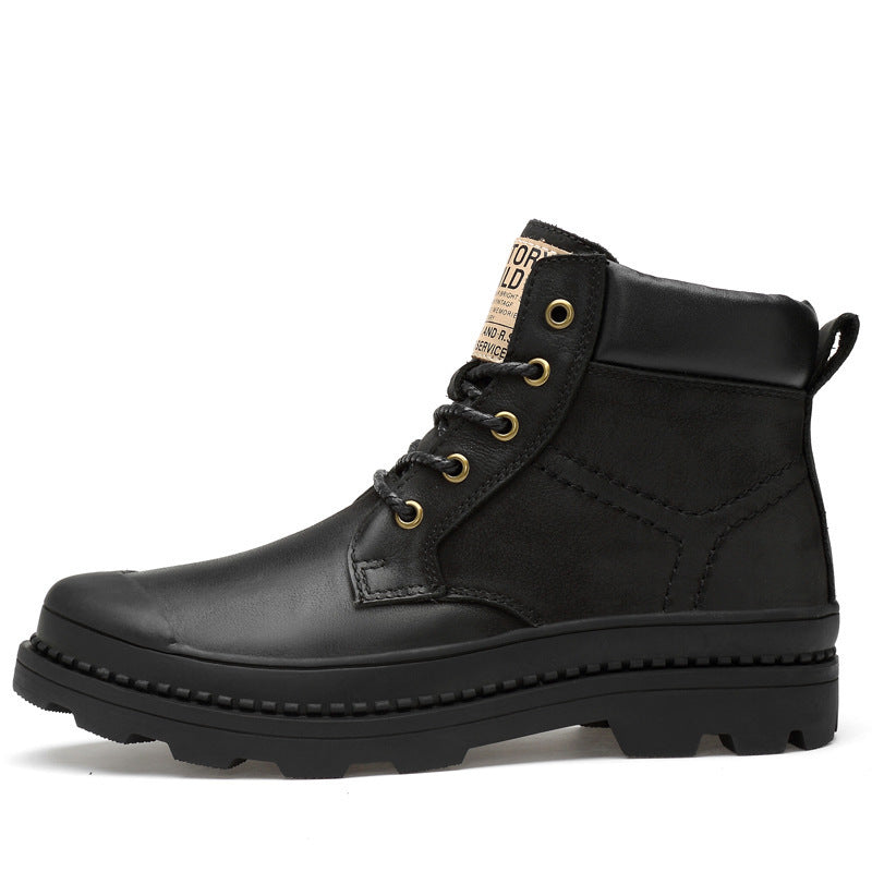 Botines casuales altos de cuero para hombre