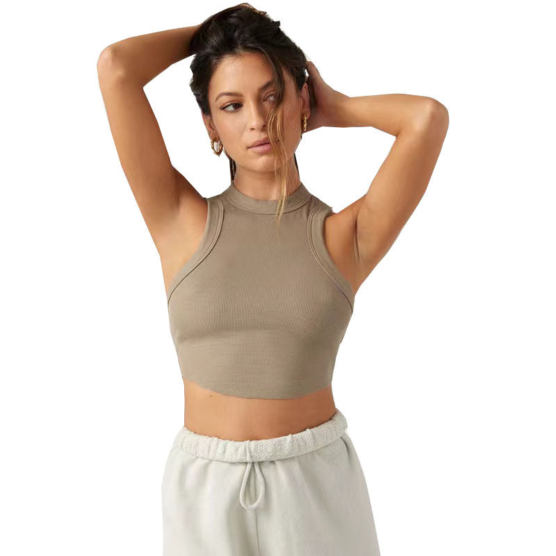 Crop top de secado rápido para mujer, fitness, yoga, danza, correr con almohadilla para el pecho