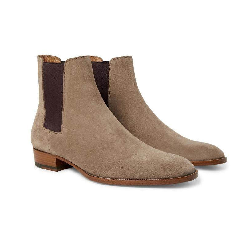 Botas Martin bajas de cuero nobuck con punta para hombre