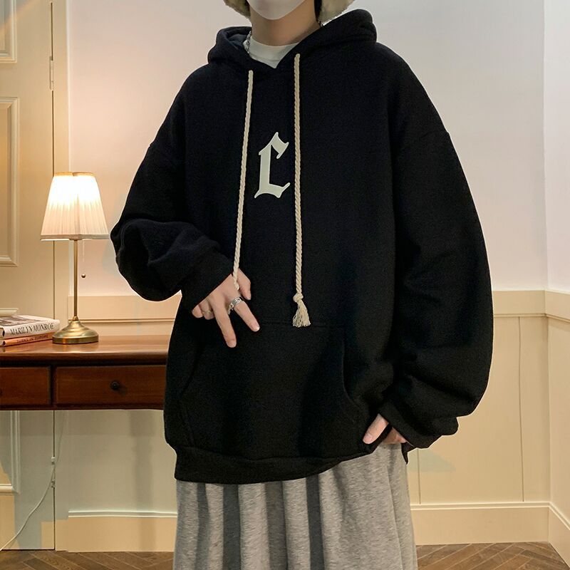 American Retro Sweater Hooded Oversized Loose Coat