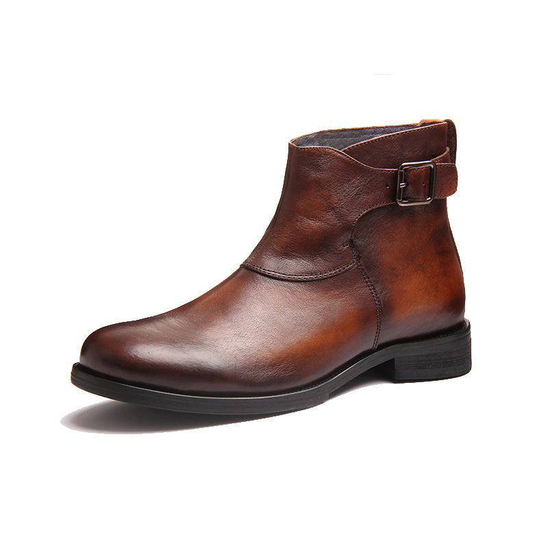 Botas Martin corte medio de cuero genuino para hombre