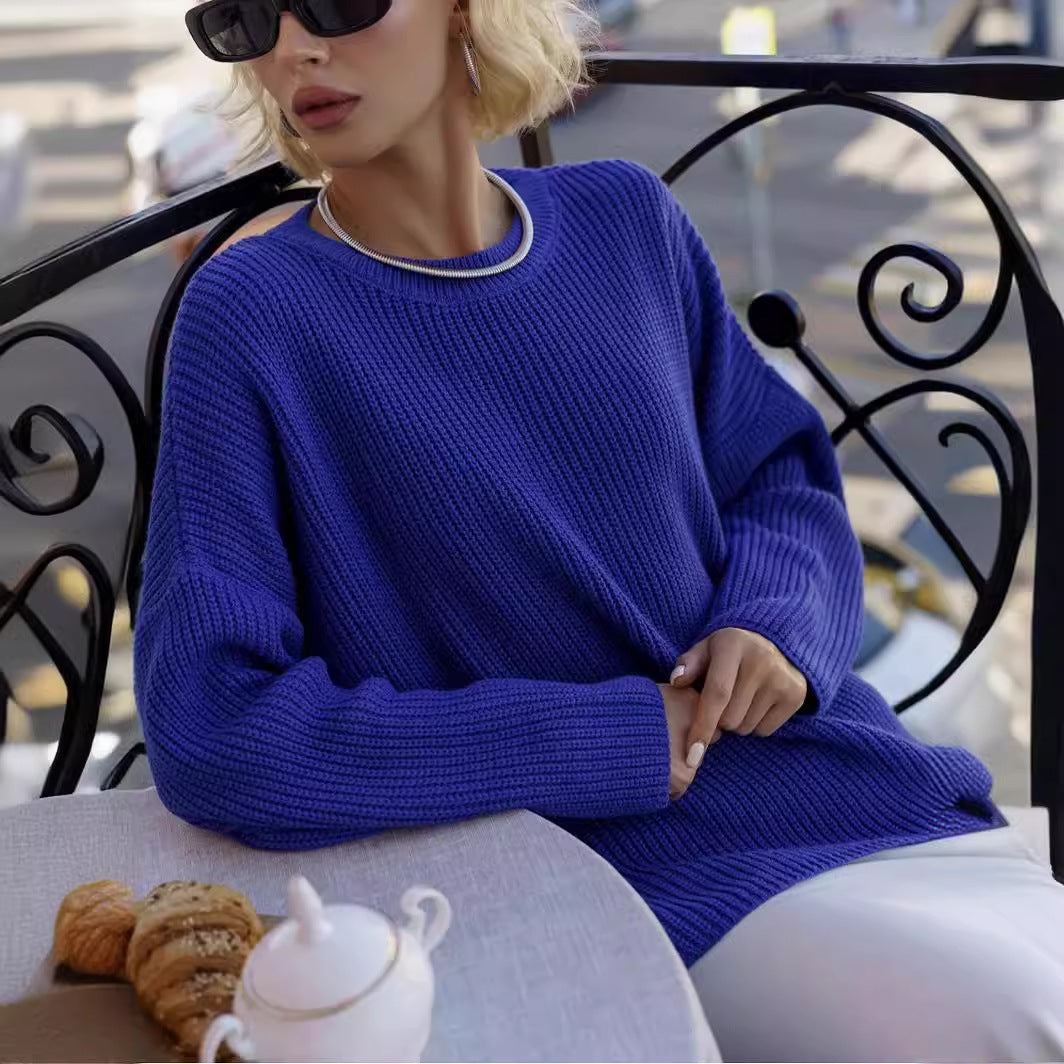 Women's Round Neck Loose Sweater Pullover