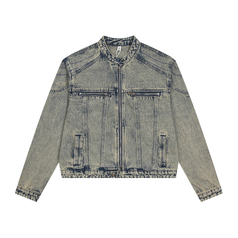 Fashion Short Denim Distressed Jacket Male