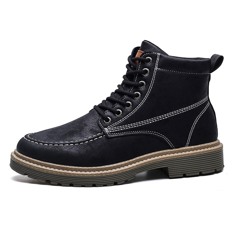 Botines de cuero casuales retro para hombres