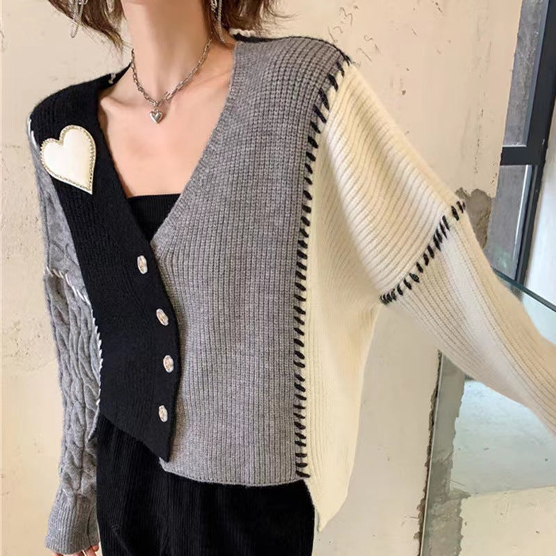 Loose And Lazy Style Irregular Heart Sweater Coat