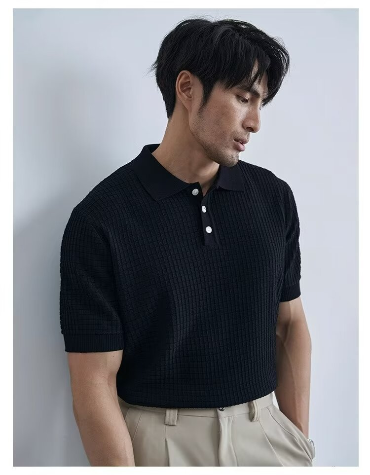 Polera polo de manga corta transpirable para hombre