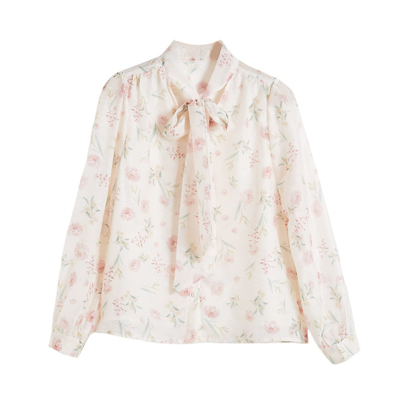 Blusa floral elegante retro de nicho tamaño único para mujer