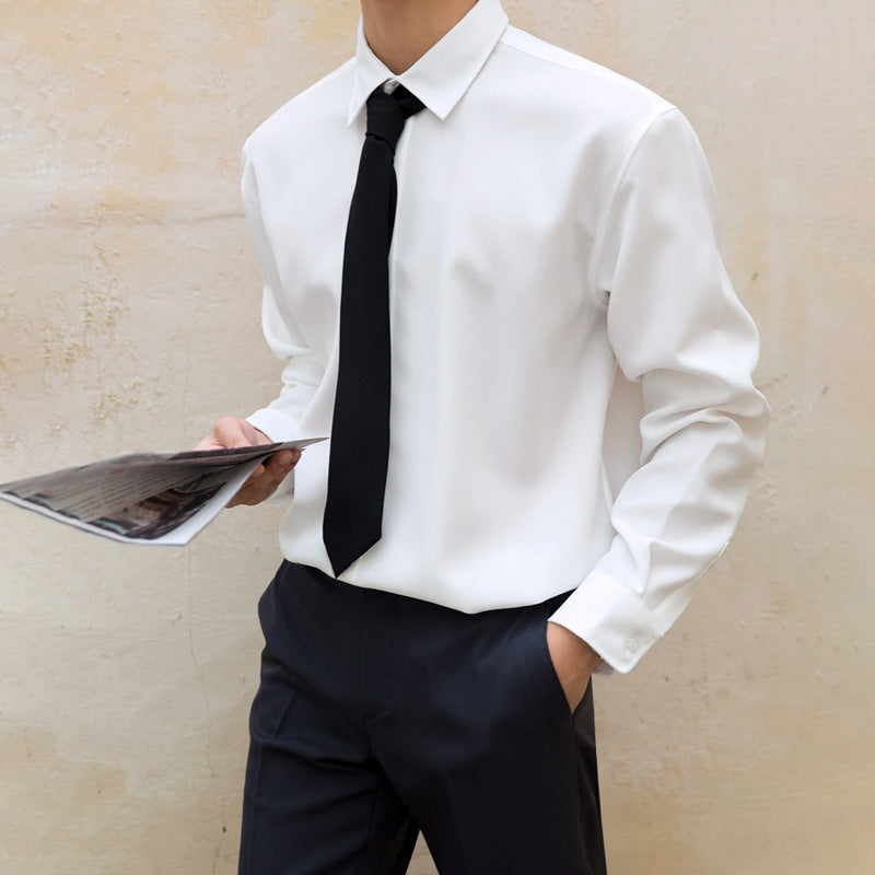 Men's White Shirt Autumn New Long-sleeved Business Top