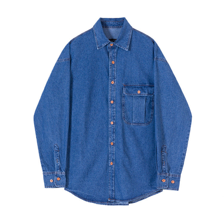 Camisa Denim manga larga para hombre primavera