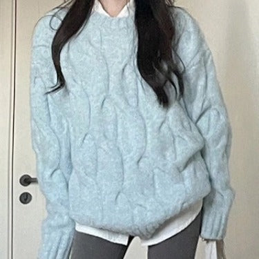 Plus Size Sweater Loose Round Neck Sweater For Women