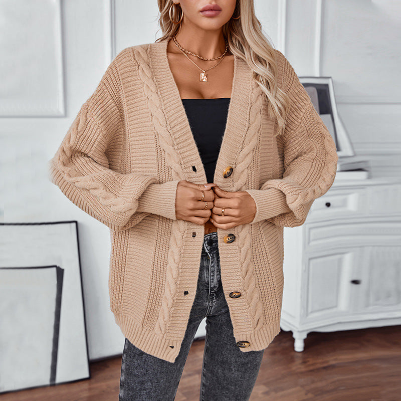 Women's Knitted Cardigan Vintage Single-breasted Sweater Coat