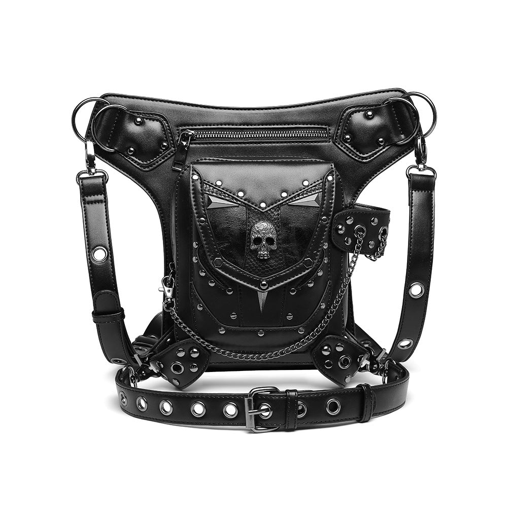 Bolso bandolera de mujer con cadena de calavera de motocicleta punk