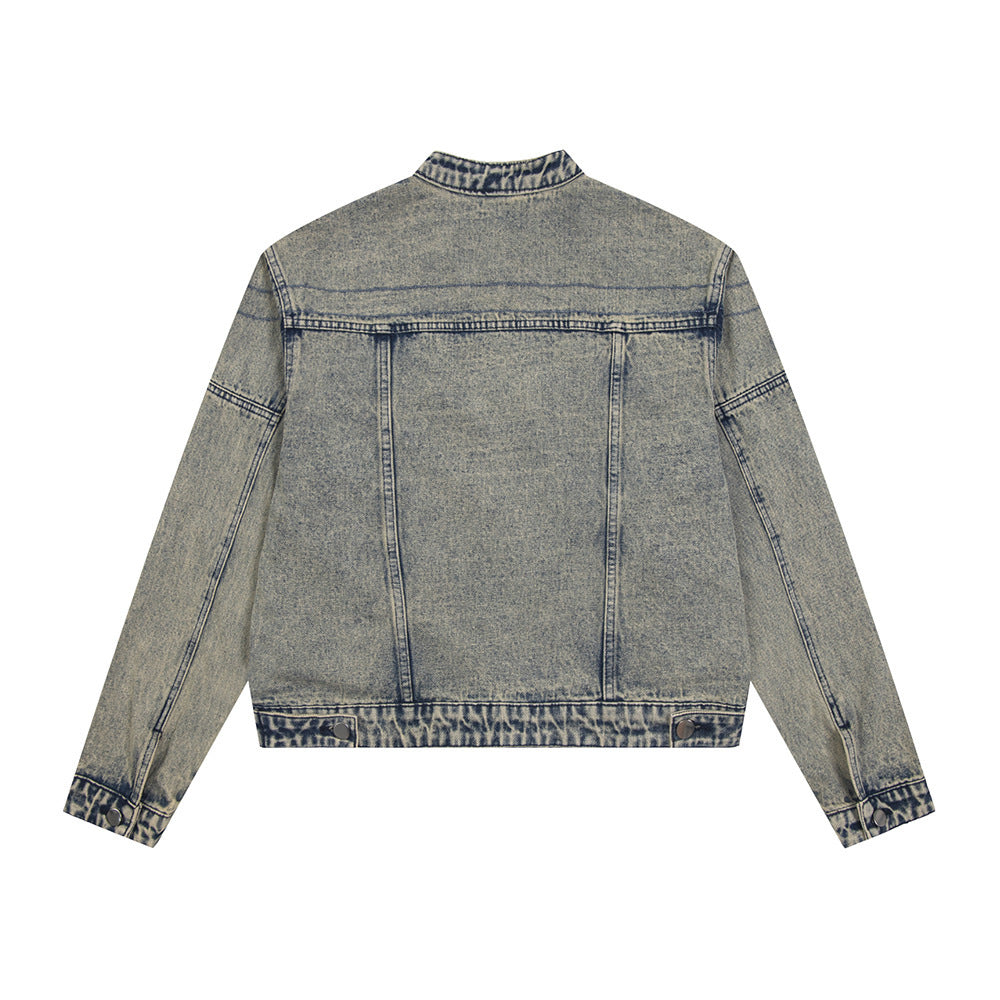 Fashion Short Denim Distressed Jacket Male