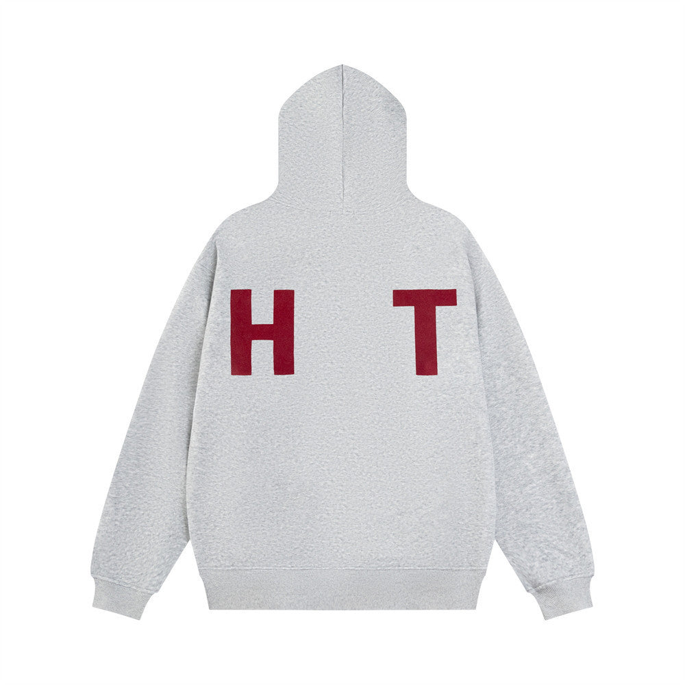 Letter Print Loose Hooded Sweater