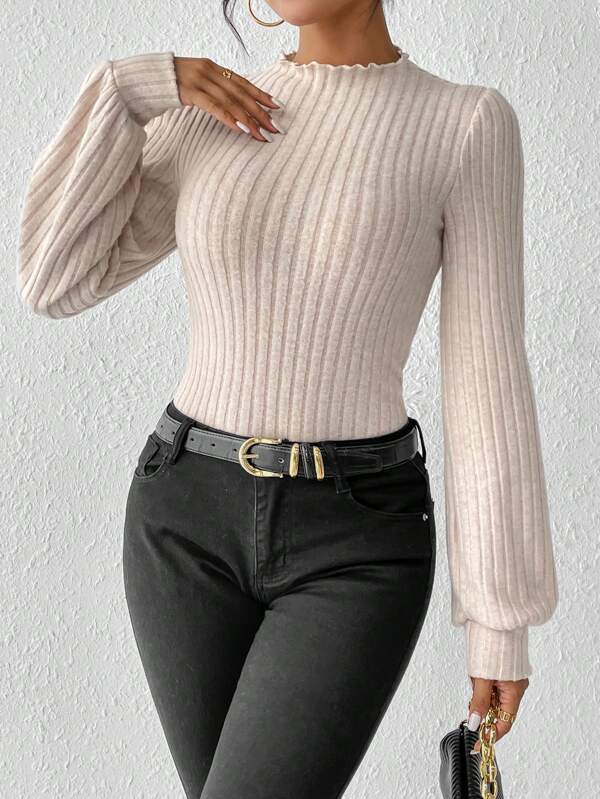 Women's French-style Long-sleeved Knitted Jumpsuit Top