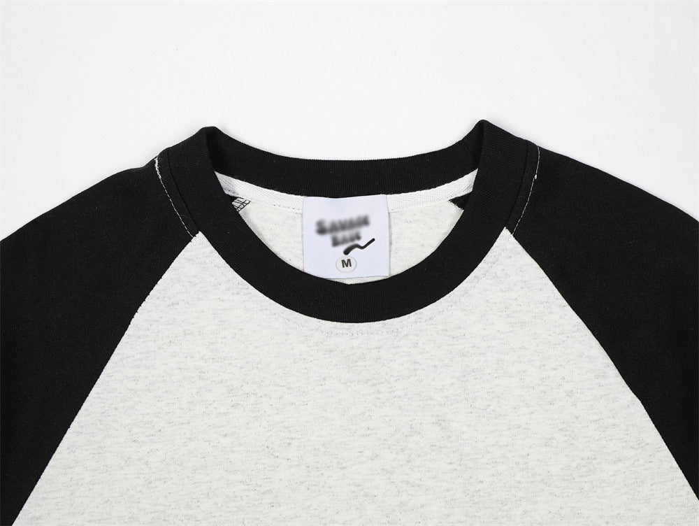 Contrast Color Raglan Long Sleeve Men's Sweater