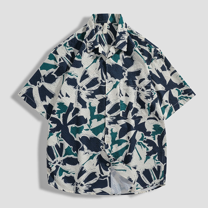 Fashion Personalized Printed Beach Flower Shirt Men