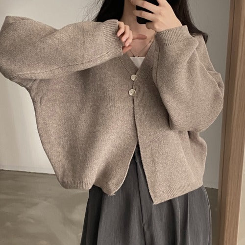 Women's Two-button V-neck Cape Sweater Coat